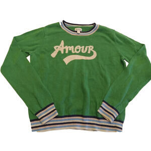 Gymboree Girl's Size 10-12 Green Amour Design Long Sleeve Sweatshirt